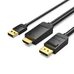 VENTION - Cable Hdmi 2.0 Displayport 4k@60hz Mono Direccional Usb POWER (150cm)
