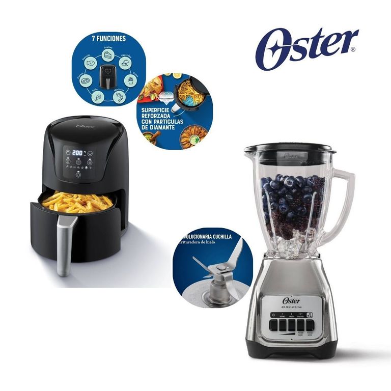 Combo Oster  Licuadora BLSTKAG NPB + Freidora CKSTAF18DDF