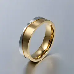 GENERICO - Anillo de Matrimonio Gold Dream Hombre Bañado Oro 18K Novio - Genieka
