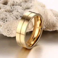GENERICO - Aro de Matrimonio Diamods Dream Hombre Bañado Oro 18K Novio Genieka
