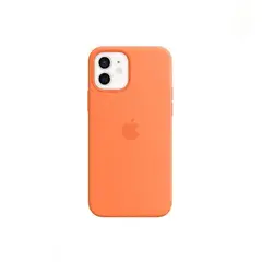 APPLE - Case Silicona Para Iphone 12 o 12 Pro NARANJA + Mica de Vidrio
