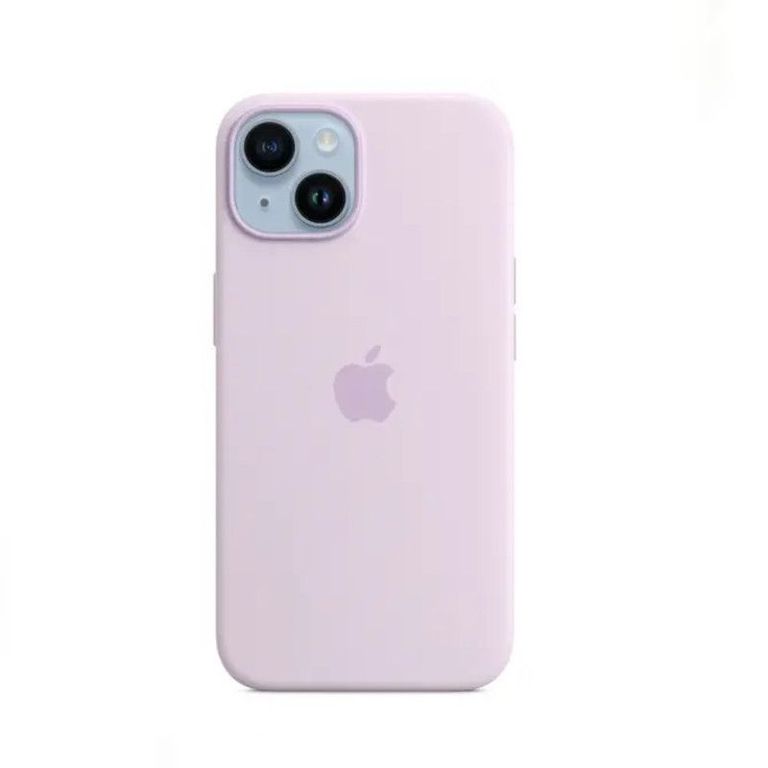 Case Silicona Para Iphone 14 LILA + Mica de Vidrio