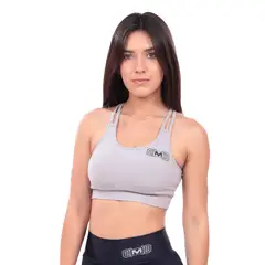 M MUSCLE MUSEUM - Top Deportivo con Tiras color Plata para Mujer