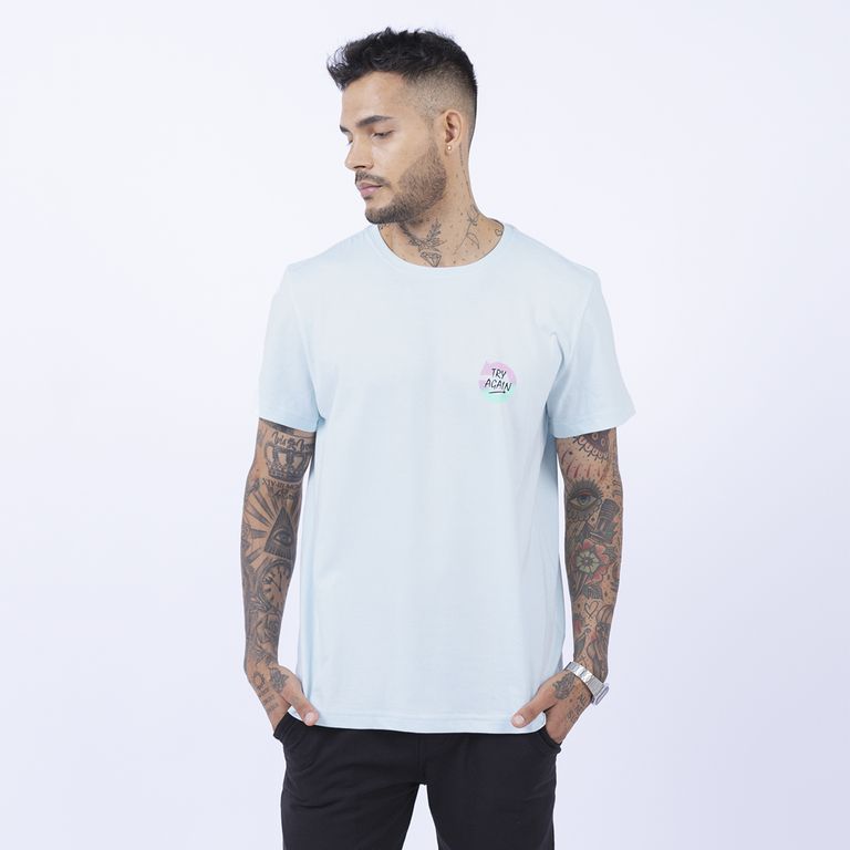 Polo estampado hombre Sky Celeste