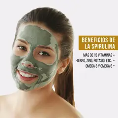BOTEXPHARMA - Mascarilla Facial Bio Espirulina, Ácido Hialurónico y Arcilla Verde