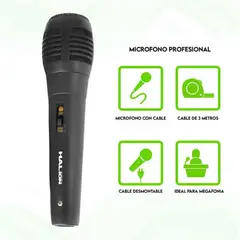 HALION - MICRÓFONO HA-M54 ALÁMBRICO NEGRO