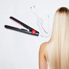 GENERICO - Mini Alisador Plancha para Cabello Viaje Cartera Negro