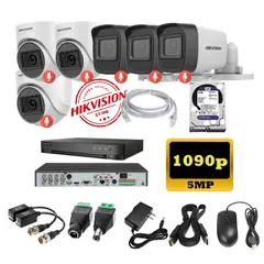 HIKVISION - Kit 6 Cámaras Seguridad 5mpx DVR HUHI + 4TB + AUDIO