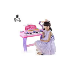 GENERICO - Piano Musical para Niñas Micrófono y Asiento -GENERICO