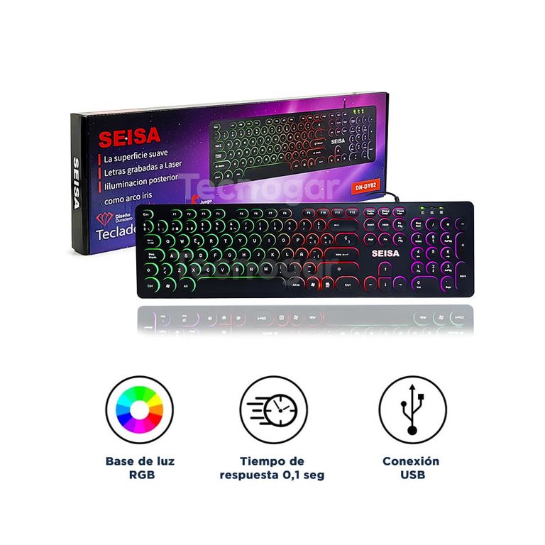 Teclado Gamer USB Retroiluminado con Led RGB DN-DY02