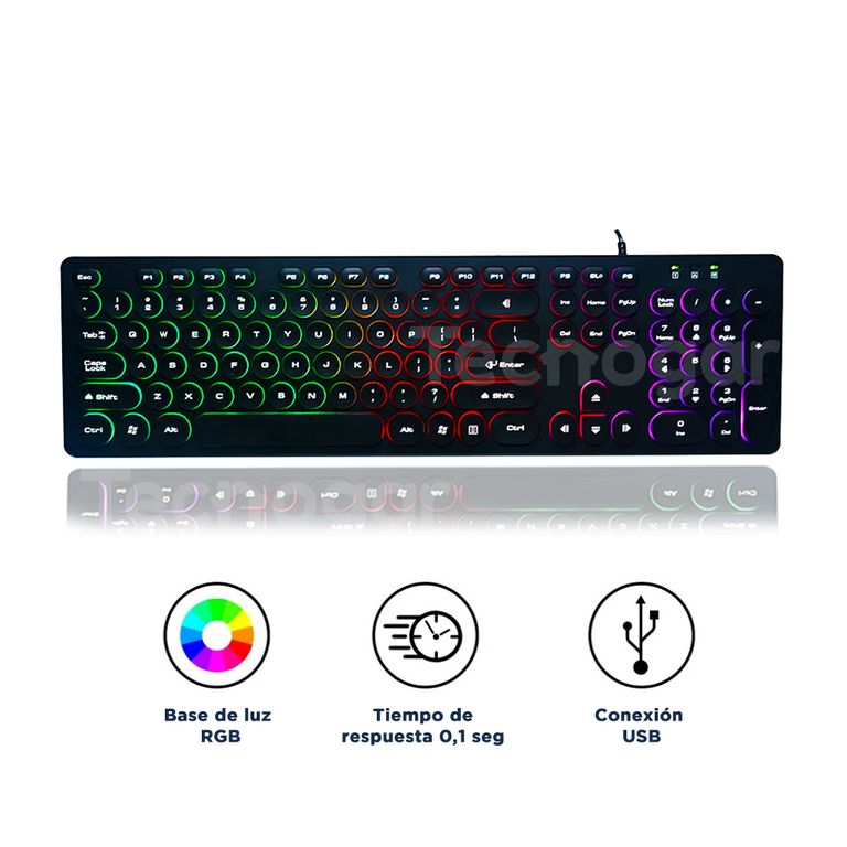 Teclado Gamer RGB Retroiluminado USB con Luces LED DN-DY02