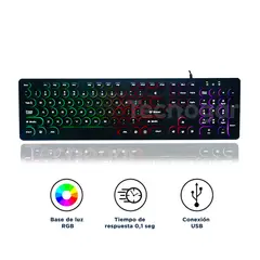 SEISA - Teclado Gamer RGB Retroiluminado USB con Luces LED DN-DY02
