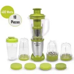 FINEZZA - Licuadora Personal Multiusos 18 piezas FZ-3186 VERDE