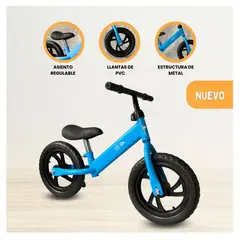 CUZKA - Bicicleta de Equilibrio Aro 12 PVC «EQUILIBRIO» Light Blue