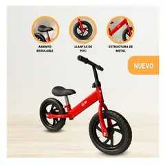 CUZKA - Bicicleta de Equilibrio Aro 12 PVC «EQUILIBRIO» Red