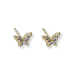 AMBAR JOYERIA - Arete mariposa Tiny 6 LAMINADO EN ORO