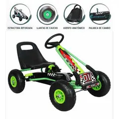 GENERICO - Go Kart Carro A Pedal Chachicar Verde Llantas Inflables