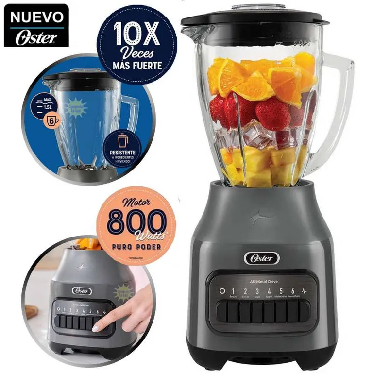Licuadora 1.5L con 6 Velocidades BLSTPEG GPB Gris