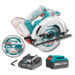 Total Tools - Sierra Circular Inalambrica industrial 20V + Bateria 4ah + cargador Total