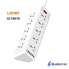 LDNIO - Extensión Toma Corriente 10 Power Socket 6 USB SC10610