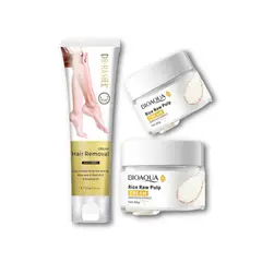 BIOAQUA - PACK 2 Crema Aclarante de Arroz Y Crema Depiladora Dr Rashel