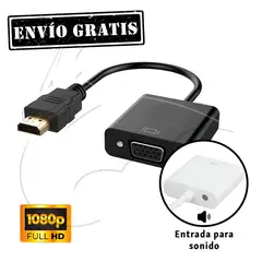 OEM - Adaptador Hdmi A Vga - Full Hd 1080p NEGRO
