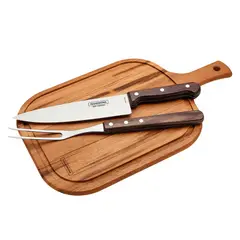 TRAMONTINA - Kit para Asado Tabla Cuchillo Trinche