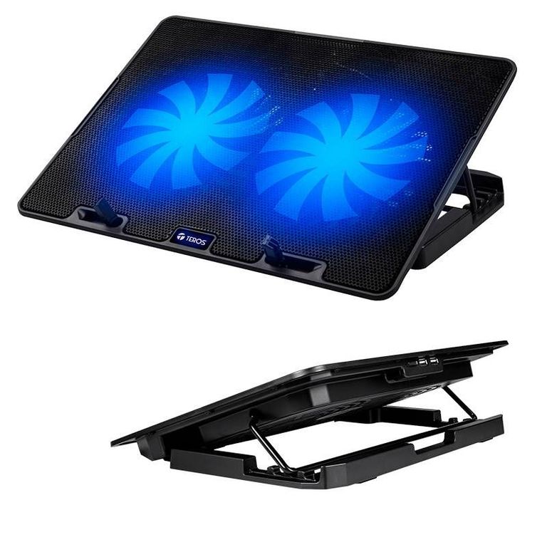 COOLER PARA LAPTOP CON DOBLE VENTILADOR Y DOBLE PUERTO USB