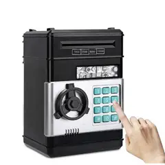 GENERICO - Alcancía caja fuerte electrónica de monedas y billetes negro