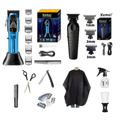 KEMEI - Combo profesional cortadora km-1763 y patillera km-2299