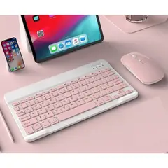 GENERICO - Teclado y mouse Bluetooth ultra fino Rosado