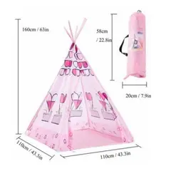 GENERICO - Casita casa para niñas tipi de corazones - rosado