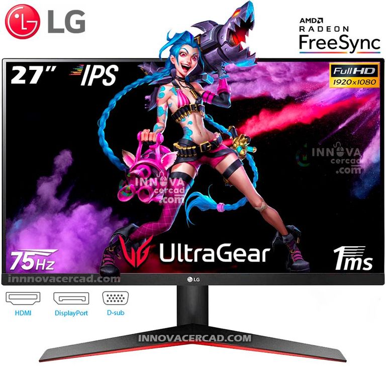 MONITOR 27 GAMING 27MP60G-B IPS LED 1MS, 75HZ, AMD FreeSync