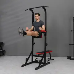 ALPHA GYM - Estación de dominadas multifuncional mini gym banca plana