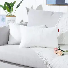GENERICO - Funda de almohada peluche corto 50cmx70cm BLANCO