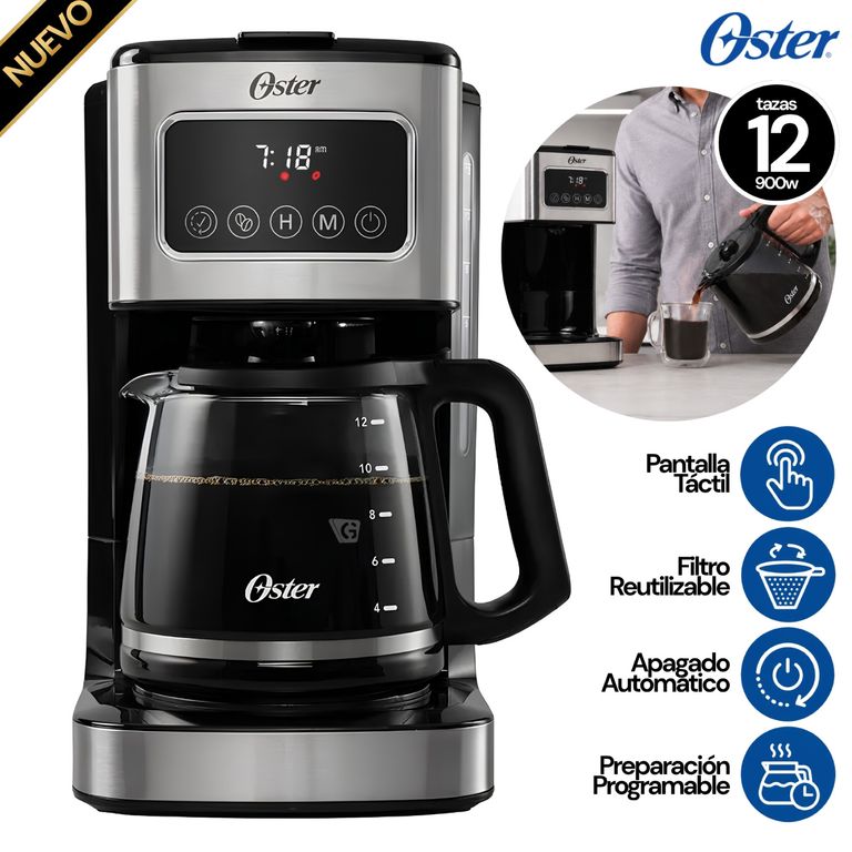 Cafetera programable de 12 tazas con pantalla táctil Oster® BVSTDC4403