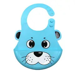 GENERICO - Babero de Silicona para Bebé Celeste