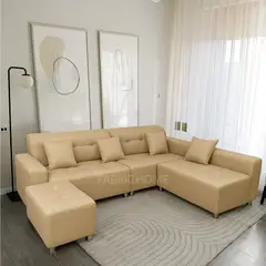 GENERICO - Sofá Seccional París 3 cuerpos + puff - Beige