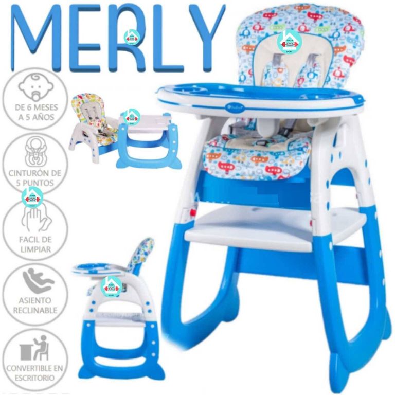 Silla de comer escritorio 3 en 1 MERLY AZUL