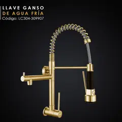 GENERICO - Llave ganso Dorado con resorte Lion Castle 304-309907