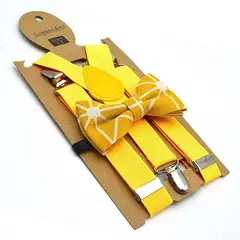 GENERICO - Tirantes color entero y corbatín con diseño para niños