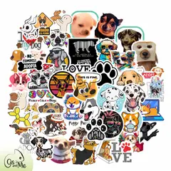 GENERICO - Sticker Perros pack 50 pegatinas juguetonas resistente al agua