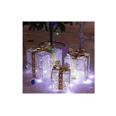 GENERICO - Set de 3 cajas de regalo adorno para navidad