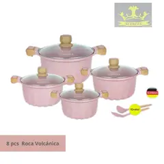 GENERICO - Juego de Ollas de 8 Piezas Roca Volcánica