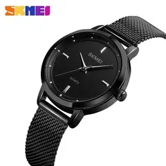 SKMEI - RELOJ 1528 NEGRO CORREA ACERO PARA MUJER_.