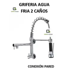 IMPORTADO MC - GRIFERIA DE COCINA DOBLE CAÑO AGUA FRIA CROMADO PARED