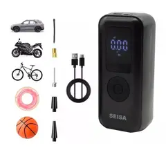 SEISA - Mini Compresor Aire Inflador de Llantas Portátil Recargable