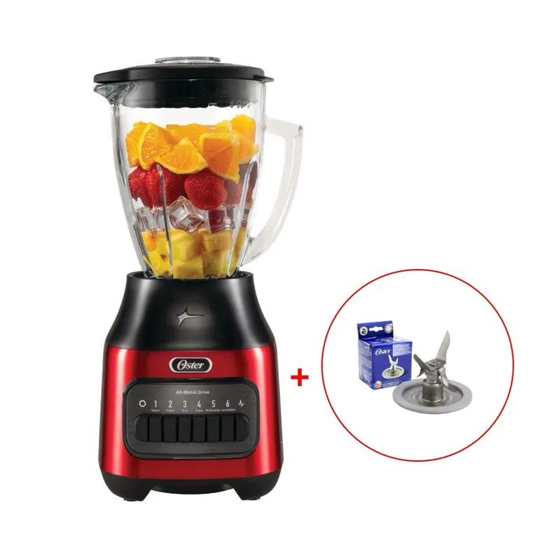 Licuadora De 6 Velocidades 1,5 lts 800w + Cuchilla 4 Aspas