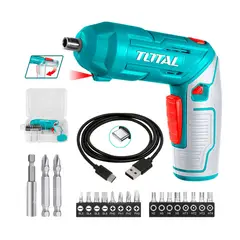 TOTAL TOOLS - Atornillador Inalambrico 4v Destornillador Mini Total Carga tipo C
