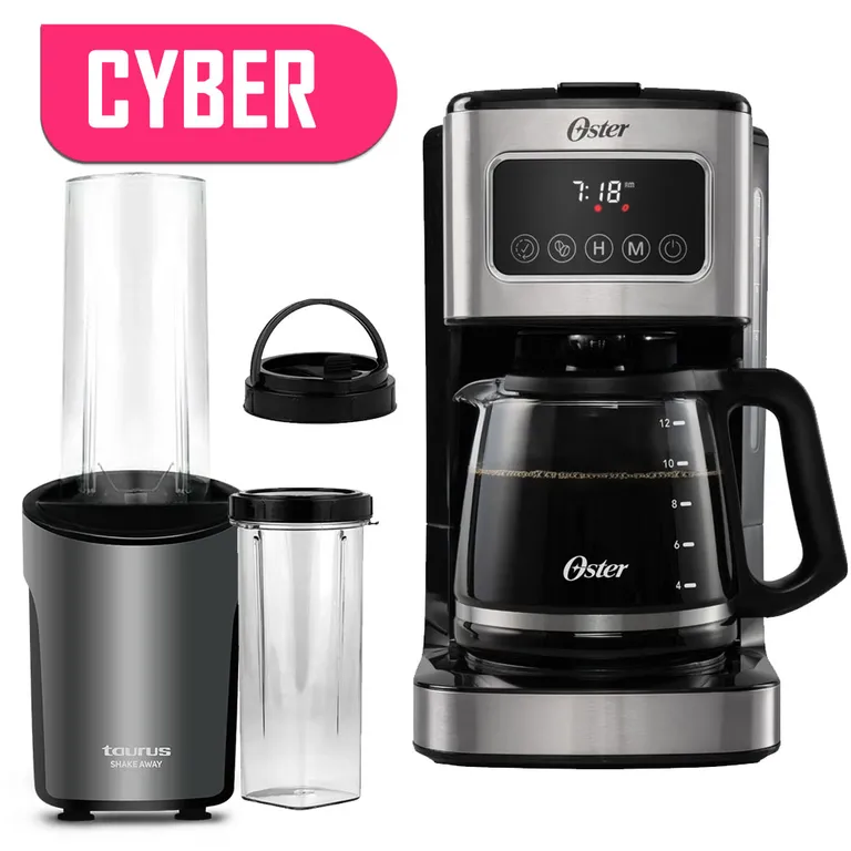 Cafetera Programable 12 Tazas mas Licuadora Personal Taurus